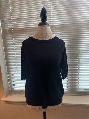 Serra Black Short-Sleeve Knit Top